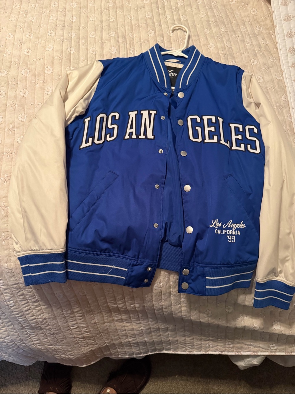 Unisex-Size XS -Hollister Royal Blue Lettered Bomber Jacket